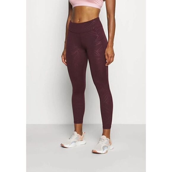Sweaty Betty- All Day Emboss 7/8 Leggings 4 Way Stretch Leggings Maroon, Medium - Picture 4 of 13